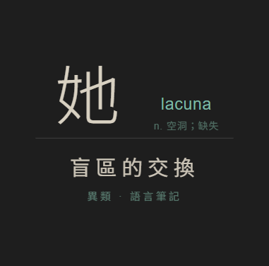 盲區的交換 《異類》語言筆記